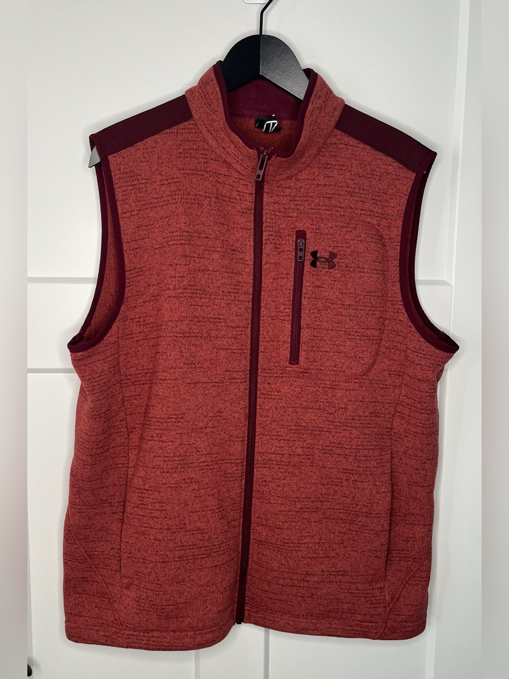 Under Armour Men’s Maroon Red Full-Zip Fleece Vest Size XL